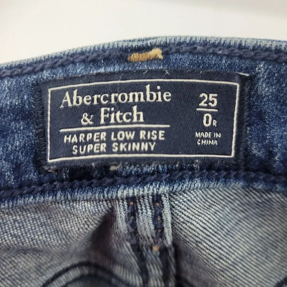 Abercrombie‎ & Fitch harper low rise super skinny jeans 25/0 blue womens 3653